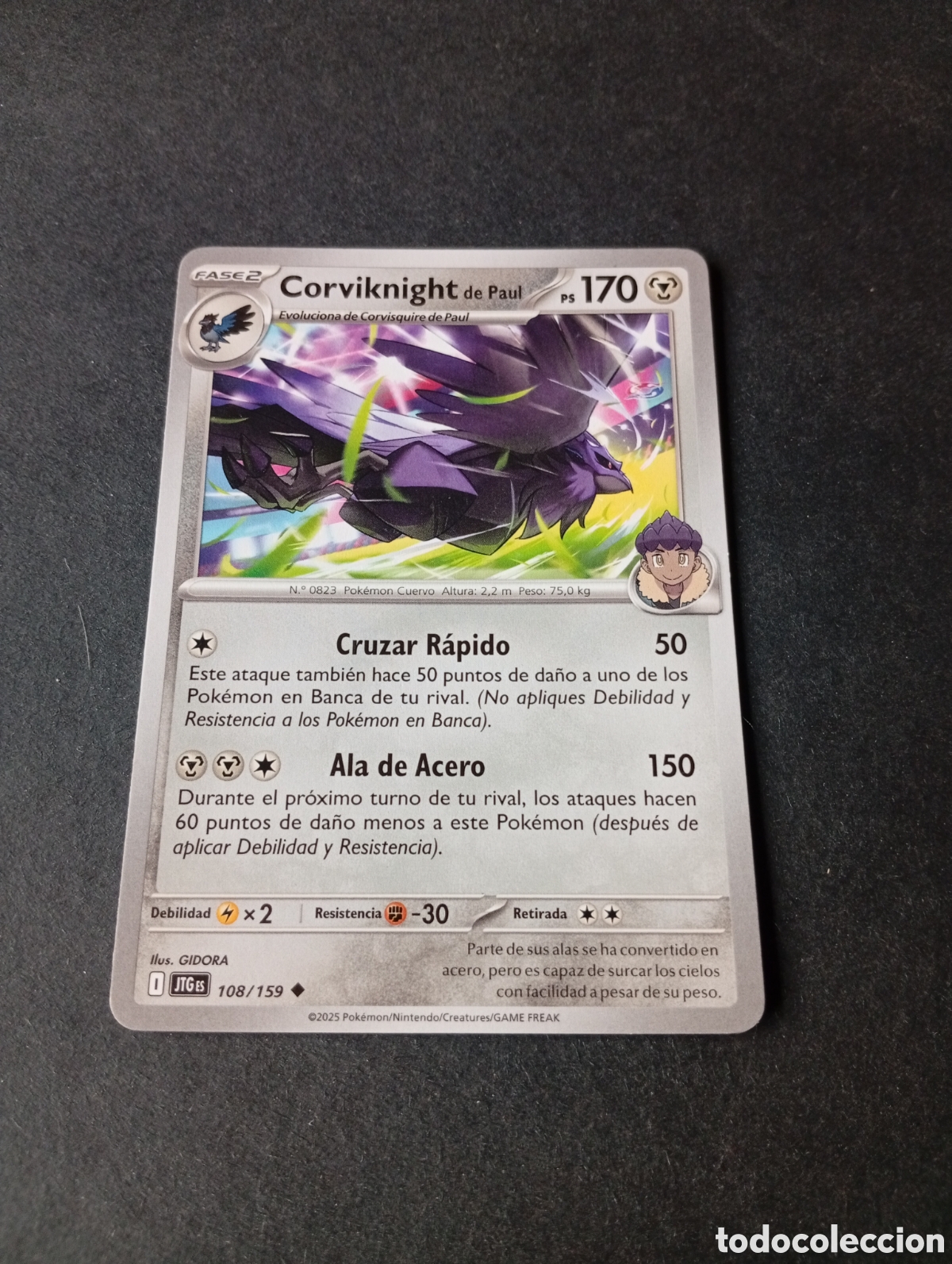 Otros Art&iacute;culos de Coleccionismo en Papel: Carta Pok&eacute;mon corviknight