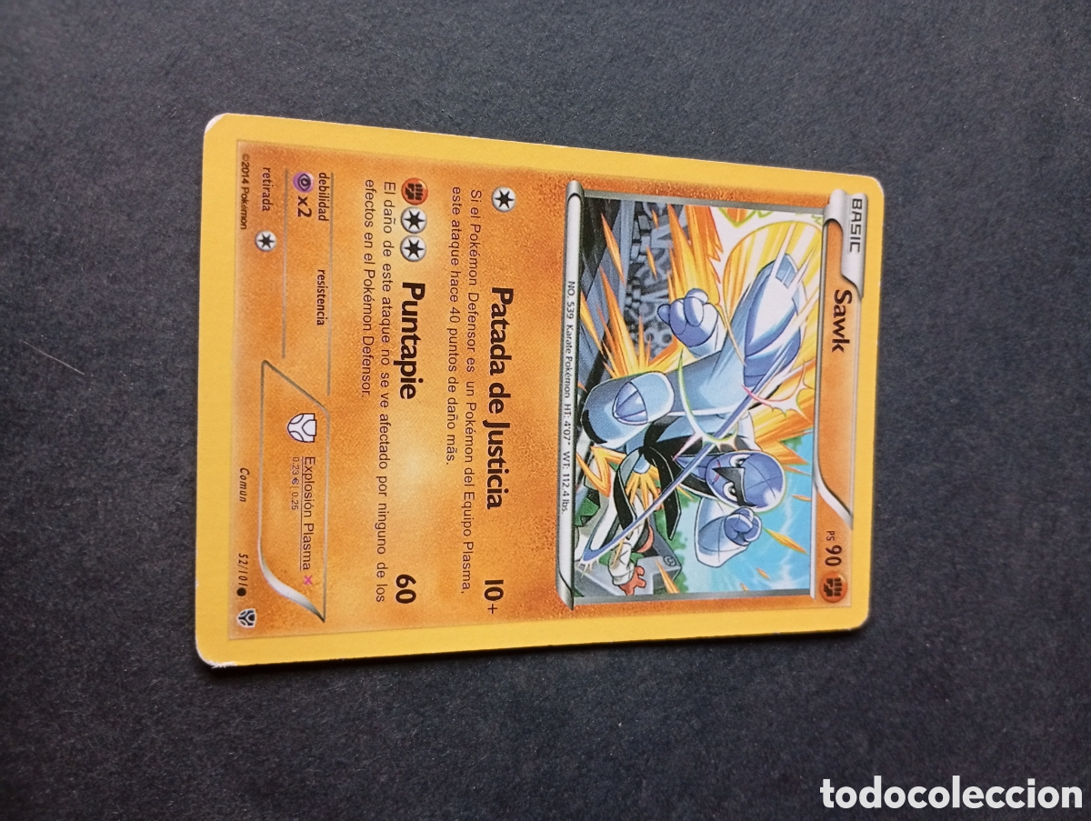 Otros Art&iacute;culos de Coleccionismo en Papel: Carta Pok&eacute;mon sawk.....