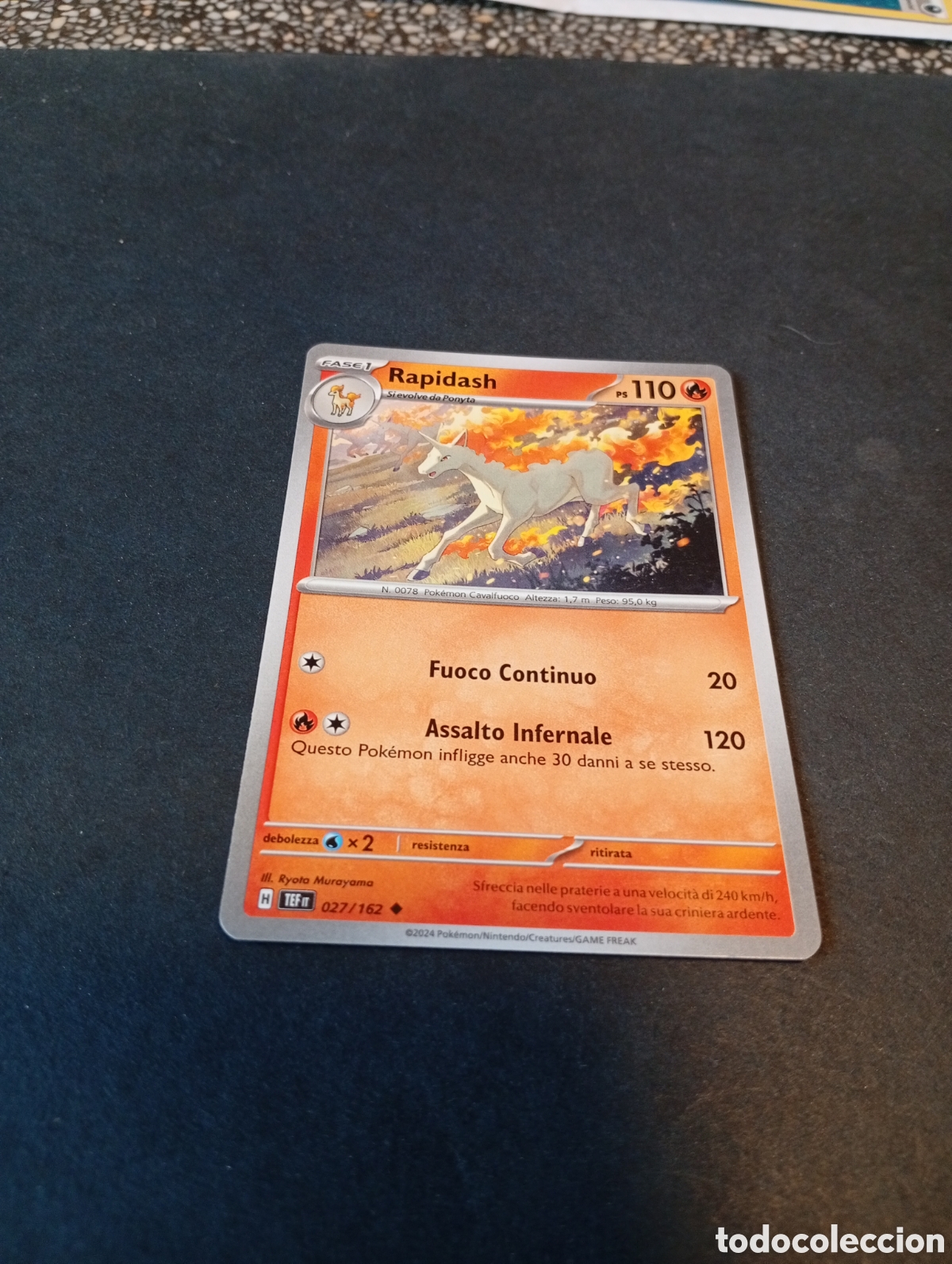 Otros Art&iacute;culos de Coleccionismo en Papel: Carta Pok&eacute;mon Rapidash