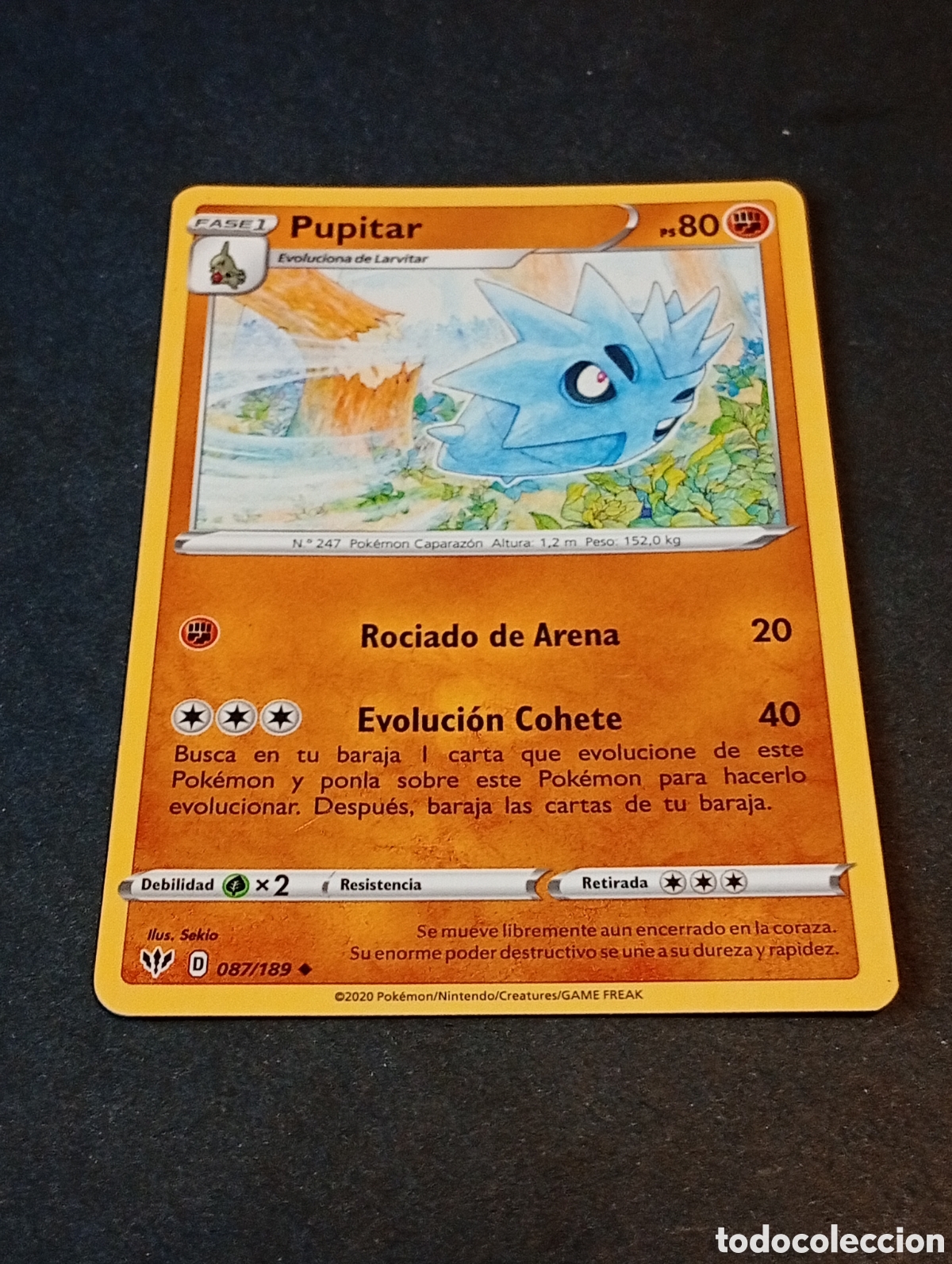 Otros Art&iacute;culos de Coleccionismo en Papel: Carta Pok&eacute;mon Pupitar.......
