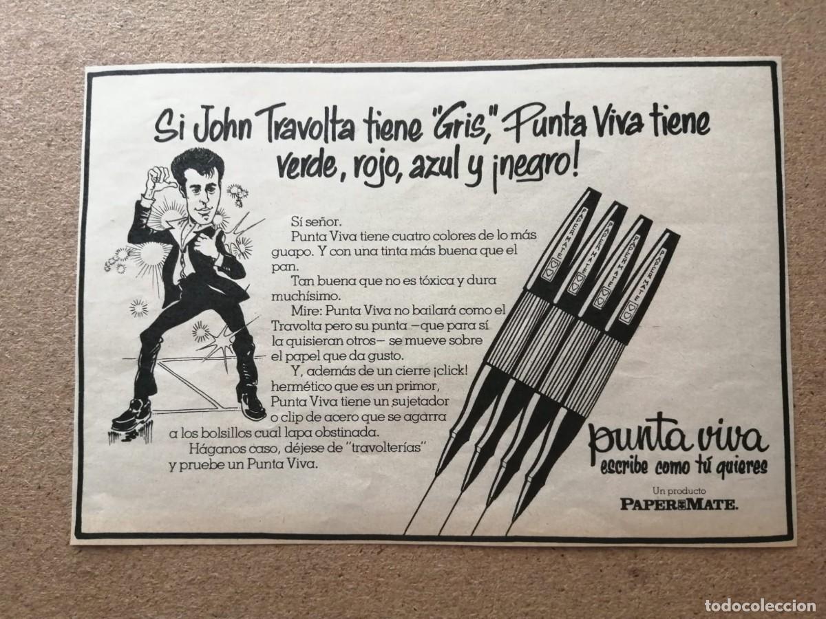 Altri oggetti di carta: ANUNCIO. BOLIGRAFOS PUNTA VIVA Y JOHN TRAVOLTA