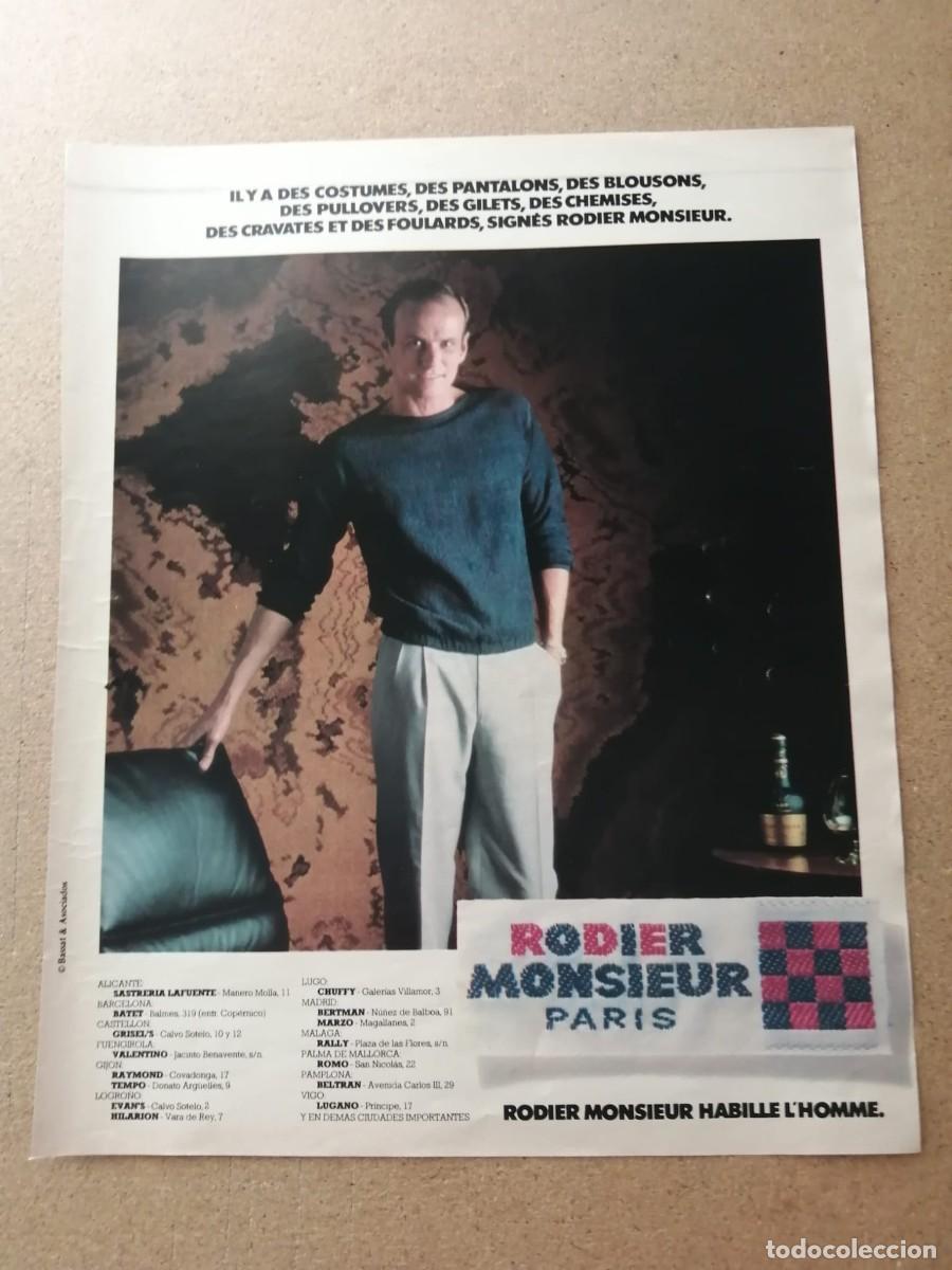 Otros Art&iacute;culos de Coleccionismo en Papel: ANUNCIO. RODIER MONSIEUR, PARIS