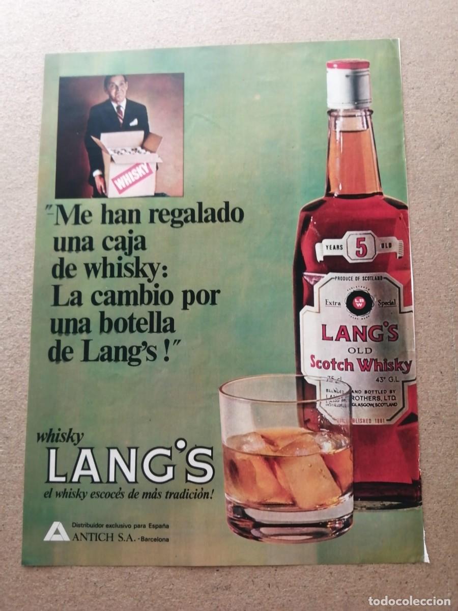 Otros Art&iacute;culos de Coleccionismo en Papel: ANUNCIO. WHISKY LANG'S