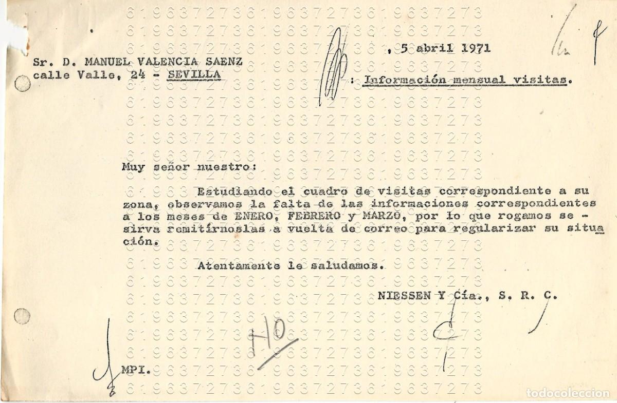 Otros Art&iacute;culos de Coleccionismo en Papel: RENTERIA NIESSEN CARTA A SEVILLA 1971 M22