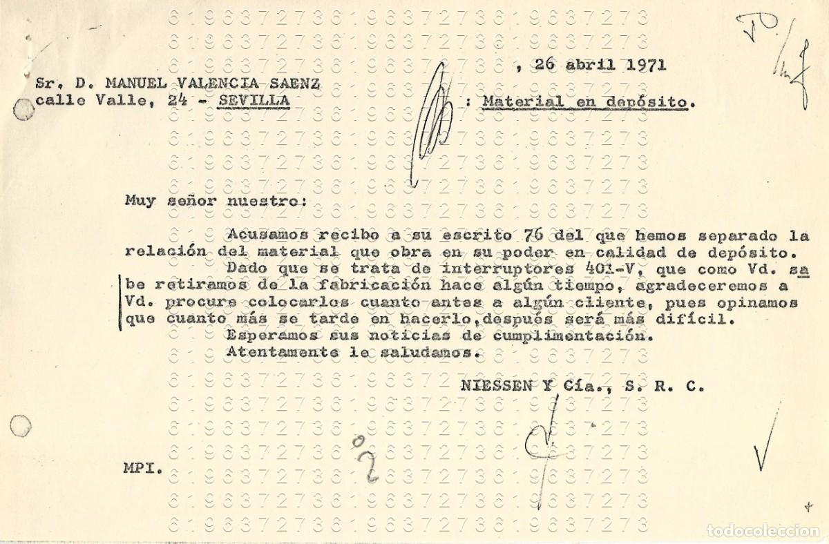 Otros Art&iacute;culos de Coleccionismo en Papel: RENTERIA NIESSEN CARTA A SEVILLA 1971 M22