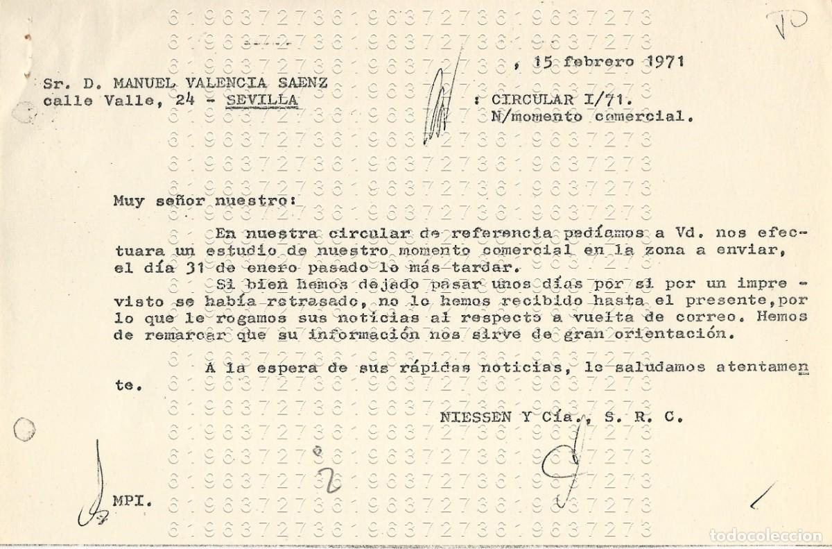 Otros Art&iacute;culos de Coleccionismo en Papel: RENTERIA NIESSEN CARTA A SEVILLA 1971 M22