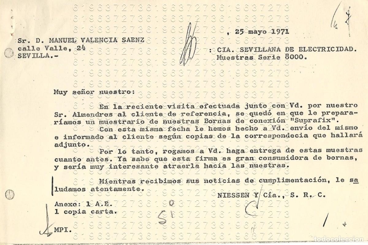 Otros Art&iacute;culos de Coleccionismo en Papel: RENTERIA NIESSEN CARTA A SEVILLA 1971 M22