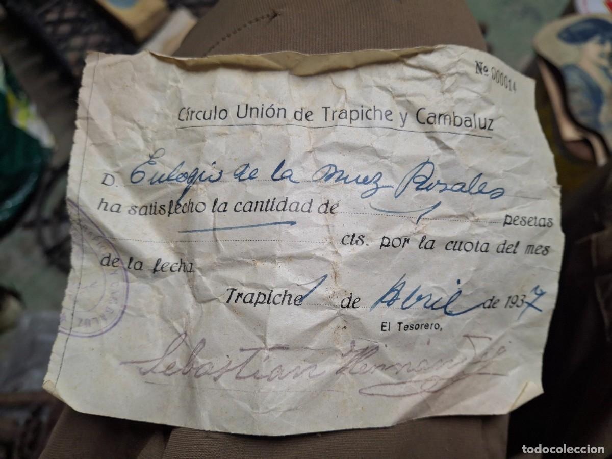 Otros Art&iacute;culos de Coleccionismo en Papel: Antiguo documento Circulo Union de Trapiche y Cambalud (Arucas) Canarias 1937 Recibo