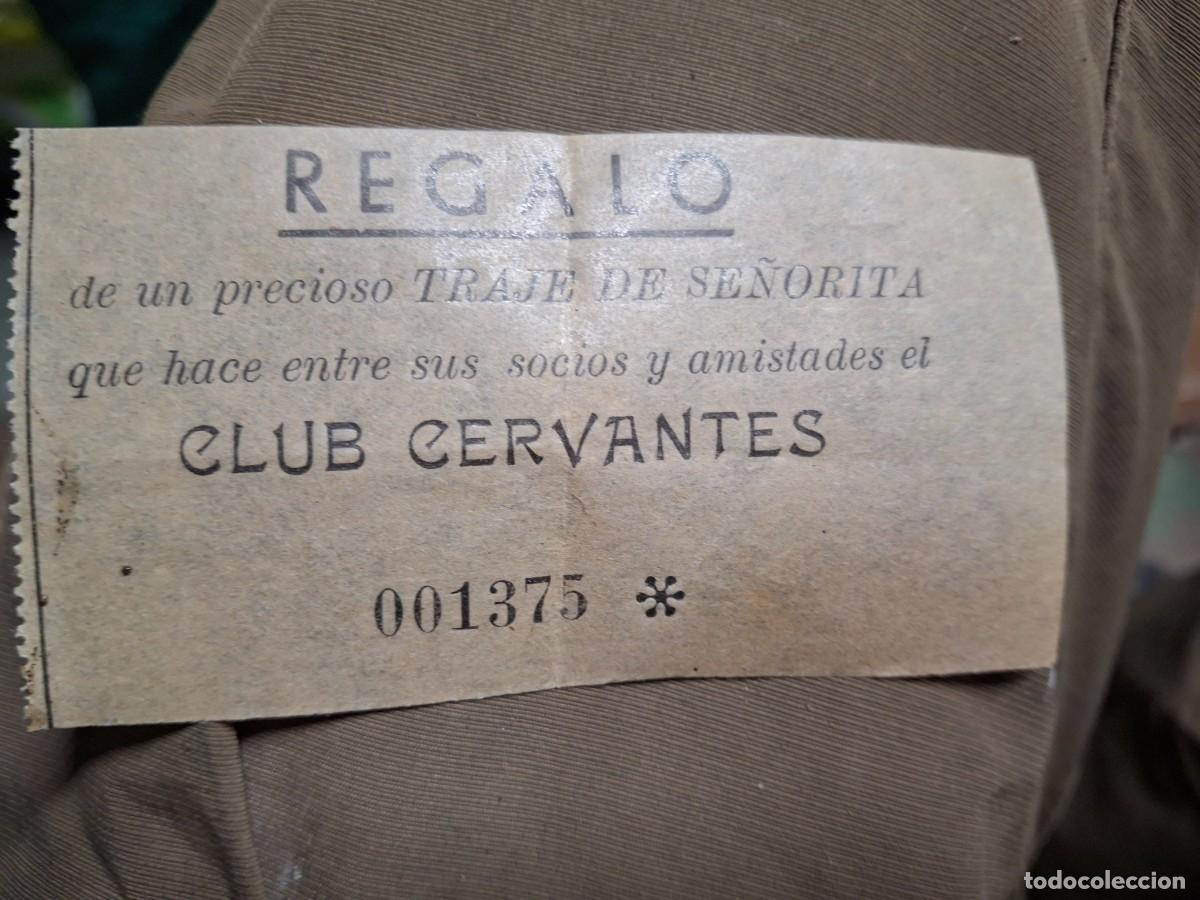 Otros Art&iacute;culos de Coleccionismo en Papel: Antiguo documento boleto Regalo Club Cervantes Sorteo Traje Se&ntilde;orita