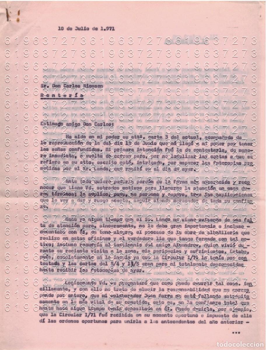 Otros Art&iacute;culos de Coleccionismo en Papel: RENTERIA NIESSEN CARTA A SEVILLA 1971 3 HOJAS M22