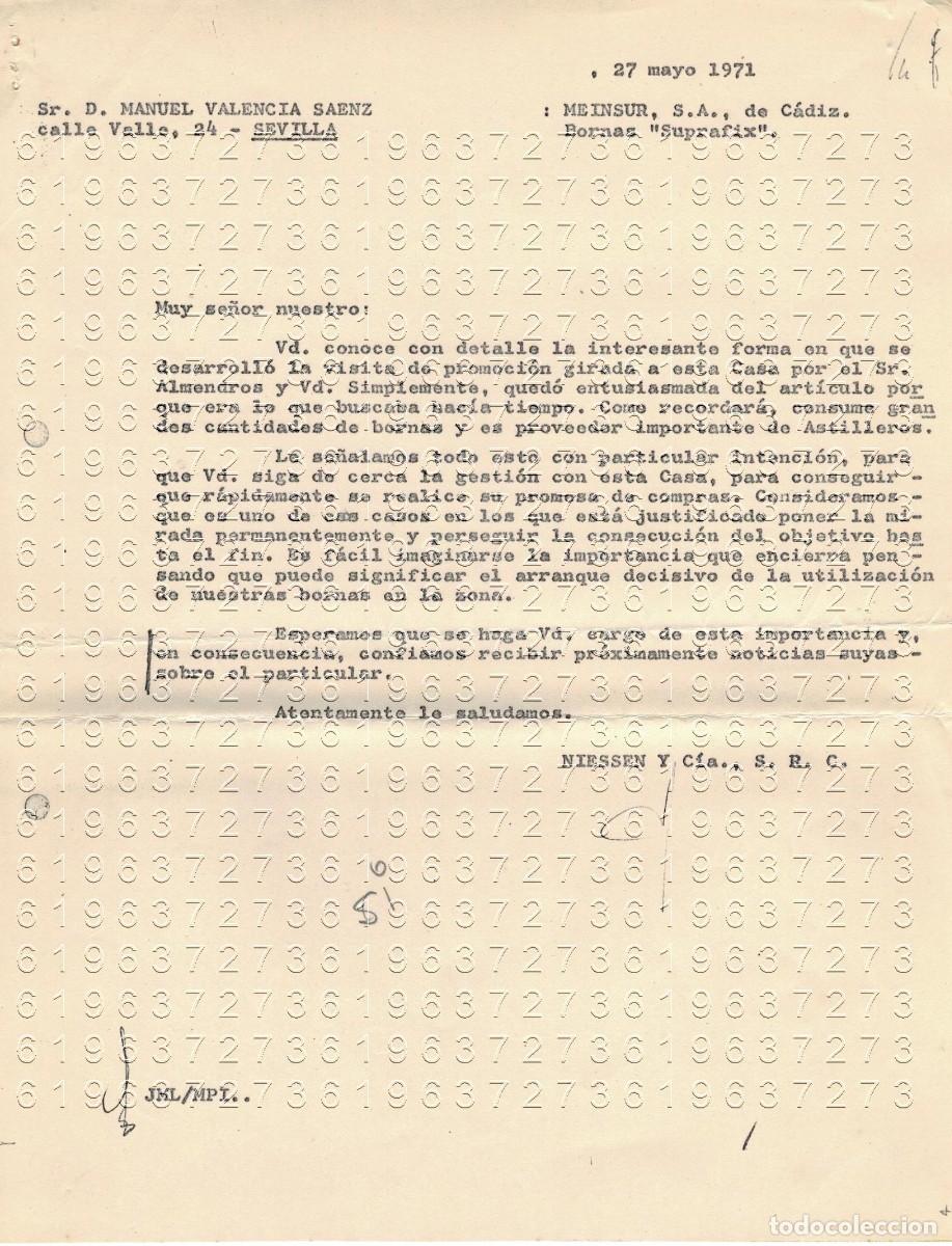 Otros Art&iacute;culos de Coleccionismo en Papel: RENTERIA NIESSEN CARTA A SEVILLA 1971 M22