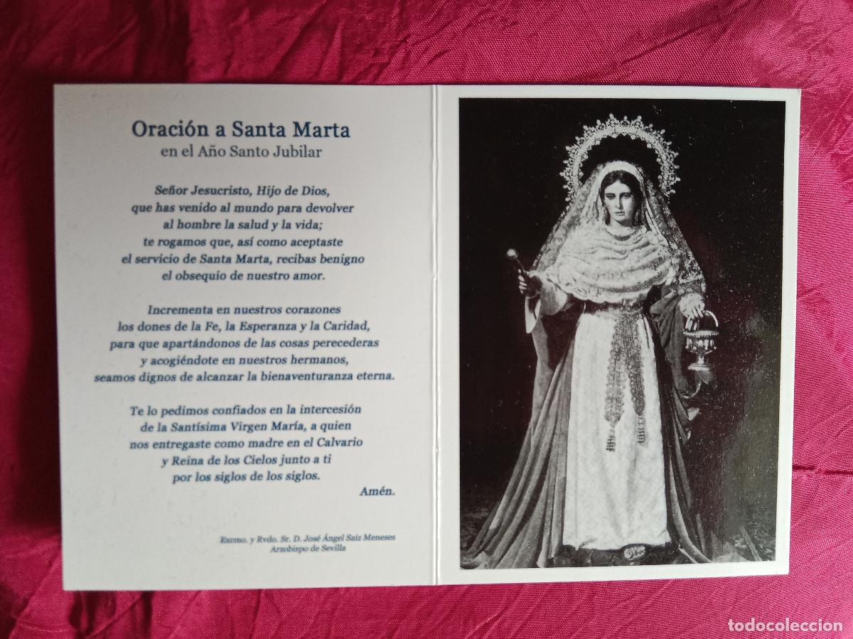 Otros Art&iacute;culos de Coleccionismo en Papel: Estampa Religiosa - Oraci&oacute;n a Santa Marta - Recuerdo del A&ntilde;o Santo Jubilar. 2023