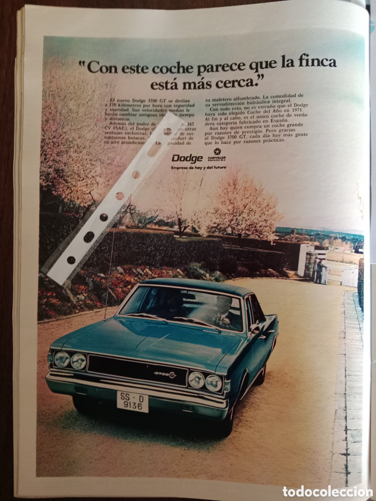 Otros Art&iacute;culos de Coleccionismo en Papel: Publicidad autom&oacute;vil Dodge 3700 GT de 1972
