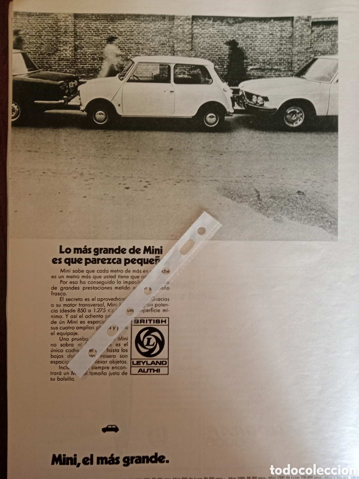 Otros Art&iacute;culos de Coleccionismo en Papel: Publicidad autom&oacute;vil mini authi de 1972