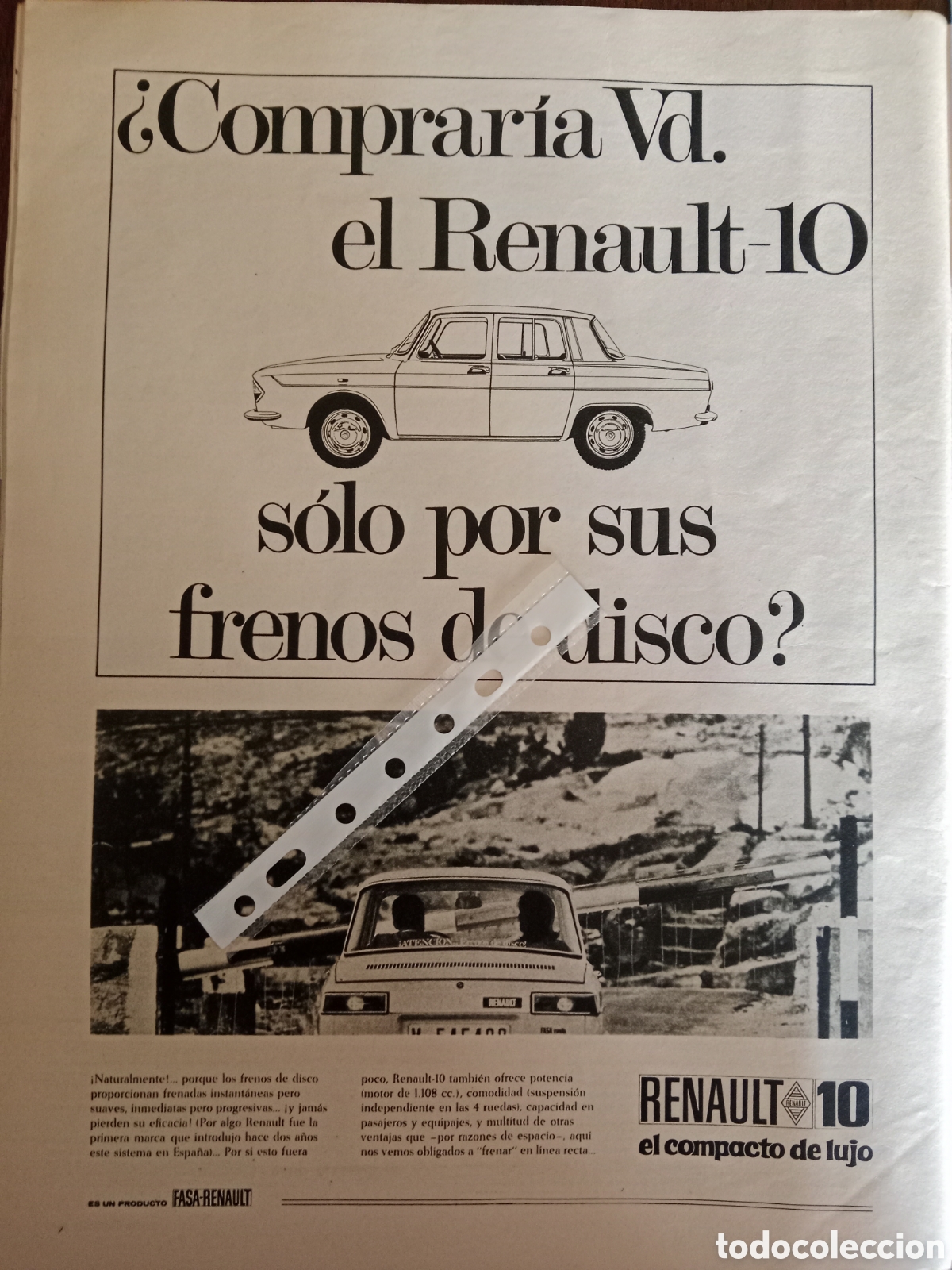 Otros Art&iacute;culos de Coleccionismo en Papel: publicidad autom&oacute;vil Renault 10 de 1967