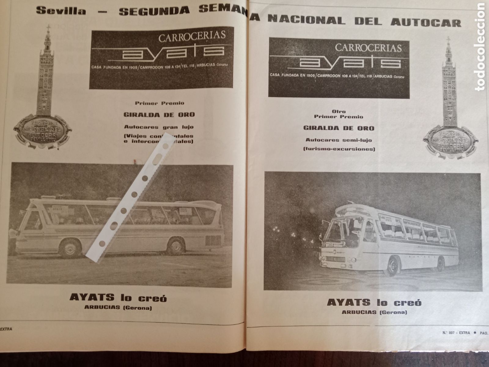 Otros Art&iacute;culos de Coleccionismo en Papel: Publicidad carrocer&iacute;as ayats autocar