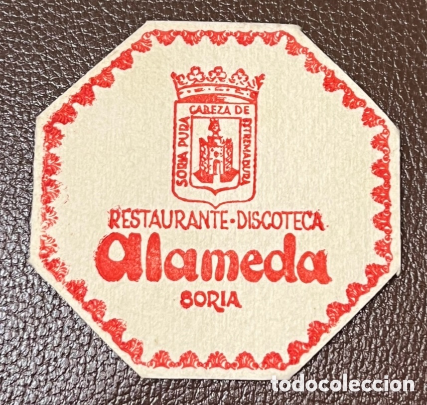 Otros Art&iacute;culos de Coleccionismo en Papel: Posavasos. Restaurante - Discoteca ALAMEDA. Soria. A&ntilde;os 70.