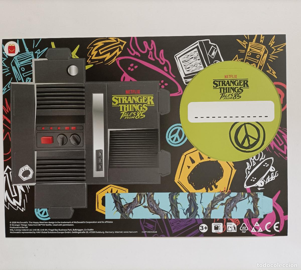 Otros Art&iacute;culos de Coleccionismo en Papel: papel recortable montable happy meal mcdonalds mc donalds pasatiempos stranger things tales 85 2026