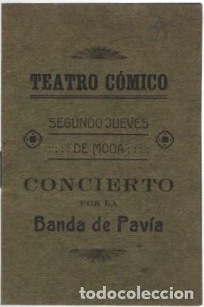 Otros Art&iacute;culos de Coleccionismo en Papel: PROGRAMA TEATRO C&Oacute;MICO CONCIERTO POR LA BANDA DE PAVIA C&Aacute;DIZ A-PAPEL-0027