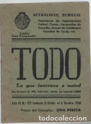 Otros Art&iacute;culos de Coleccionismo en Papel: LIBRETO PUBLICIDAD ACTUALIDAD SEMANAL. C&Aacute;DIZ - SAN FERNANDO A-PAPEL-0028