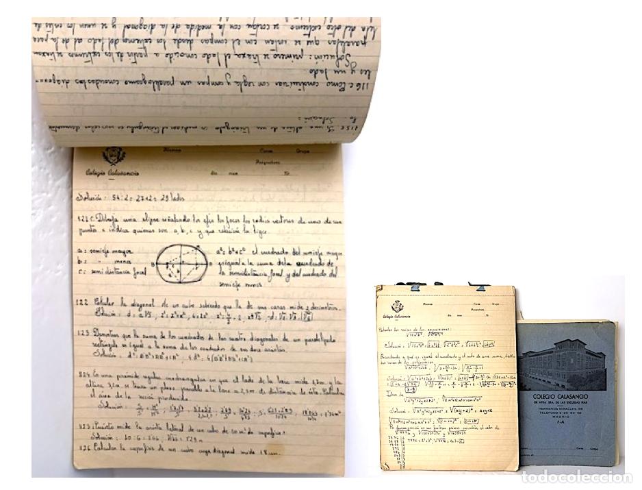 Otros Art&iacute;culos de Coleccionismo en Papel: 2 cuadernos manuscritos. Problemas y c&aacute;lculos de Matem&aacute;ticas, Materiales, Etc. Colegio Calasancio