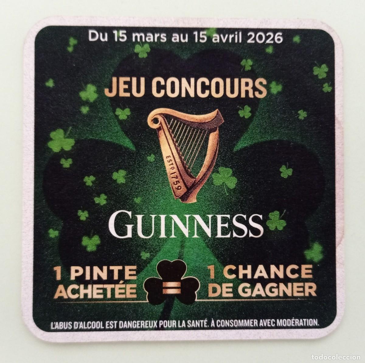 Sammelleidenschaft Andere Papierartikel: POSAVASO CERVEZA GUINNESS (FRANCIA)