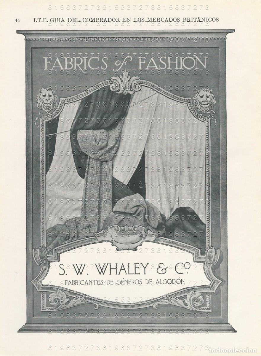 Otros Art&iacute;culos de Coleccionismo en Papel: SW WHALEY & CO 1917 24X17 CMS PUBLICIDAD MUY ANTIGUA M25