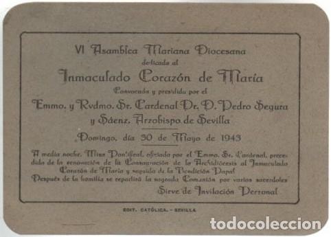 Otros Art&iacute;culos de Coleccionismo en Papel: TARJETA DIOCESANA VI ASAMBLEA MATIANA DIOCESANA 1943 A-PAPEL-0042