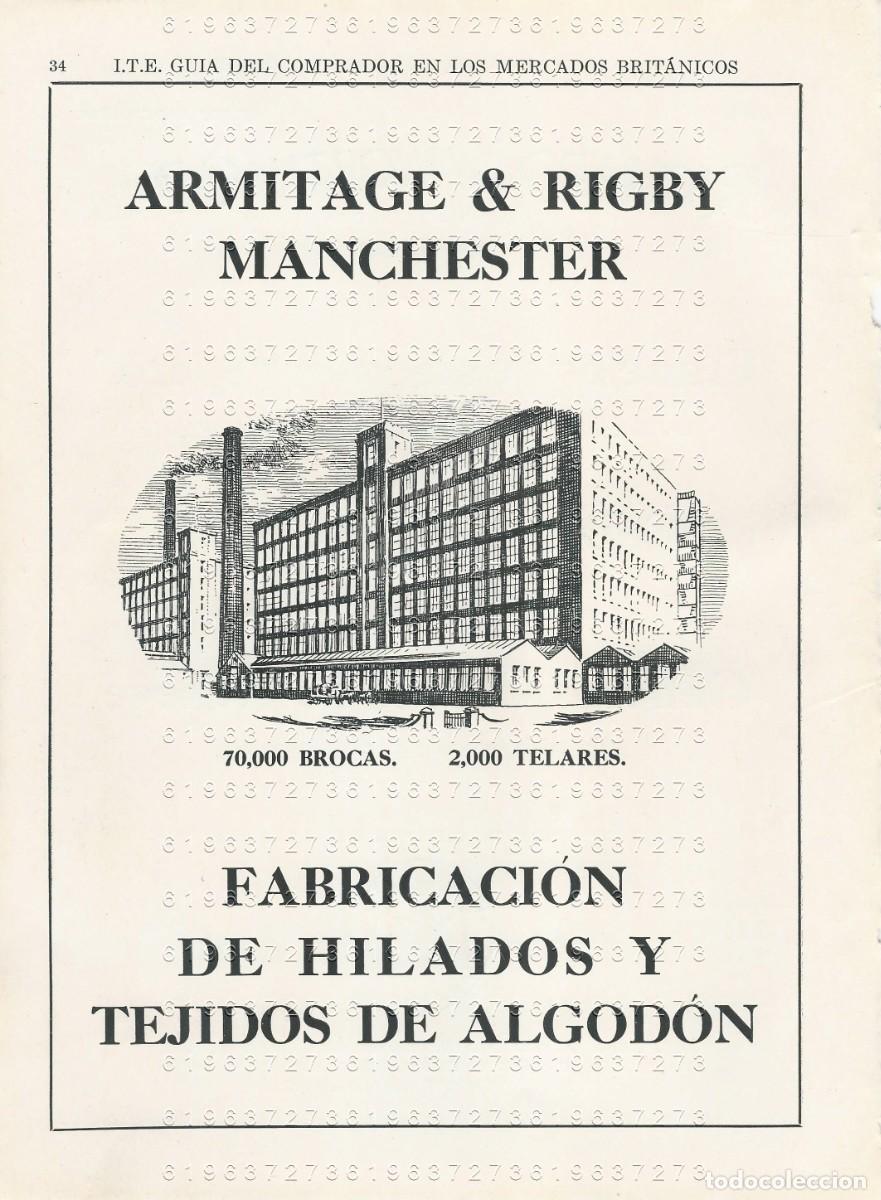 Outros artigos de papel: ARMITAGE & RIGBY MANCHESTER 1917 24X17 CMS PUBLICIDAD MUY ANTIGUA M25