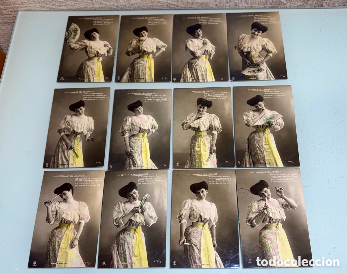 Otros Art&iacute;culos de Coleccionismo en Papel: Lote postales Maria Palou &ldquo;lenguaje del abanico&rdquo;