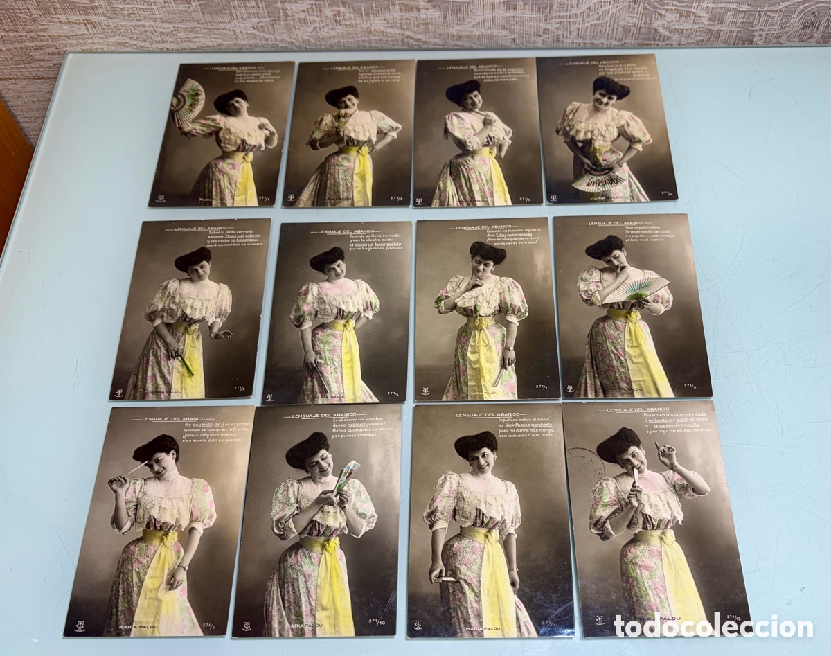 Otros Art&iacute;culos de Coleccionismo en Papel: Lote postales Maria Palou &ldquo;lenguaje del abanico&rdquo;