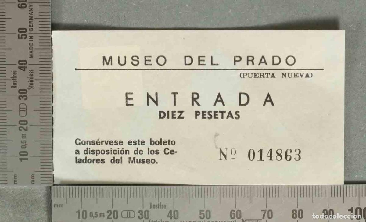 Otros Art&iacute;culos de Coleccionismo en Papel: Entrada - Diez pesetas - Puerta Nueva. MUSEO DEL PRADO
