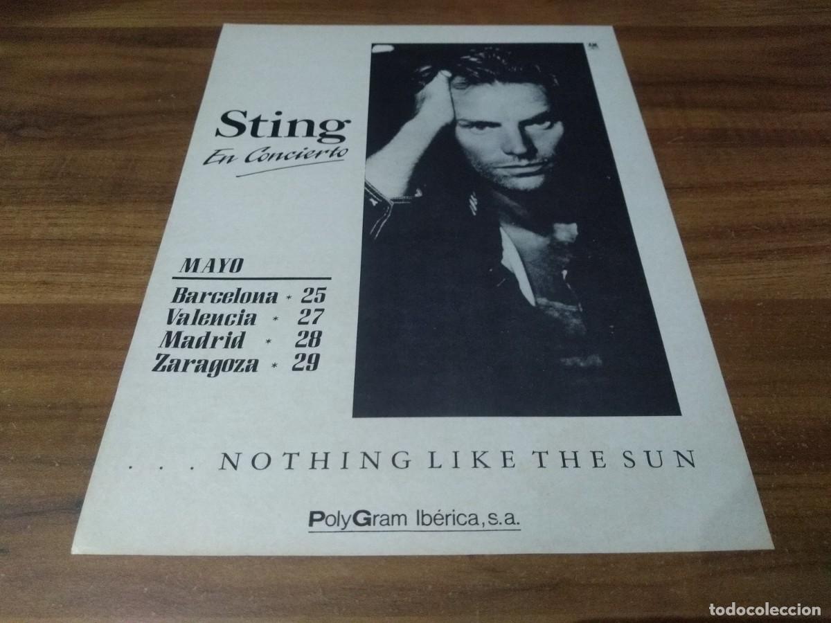Otros Art&iacute;culos de Coleccionismo en Papel: (PC721) Publicidad Sting * Gira Espa&ntilde;a * 1988