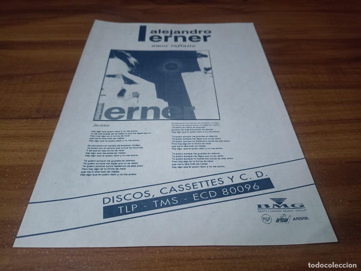 Otros Art&iacute;culos de Coleccionismo en Papel: (PC725) Publicidad Alejandro Lerner * Amor Infinito * 1992