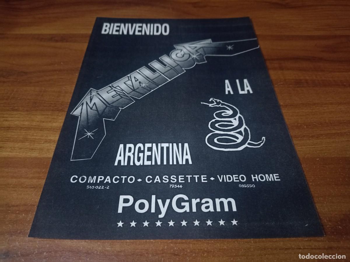 Otros Art&iacute;culos de Coleccionismo en Papel: (PC748) Publicidad Metallica * Bienvenido A La Argentina * 1993
