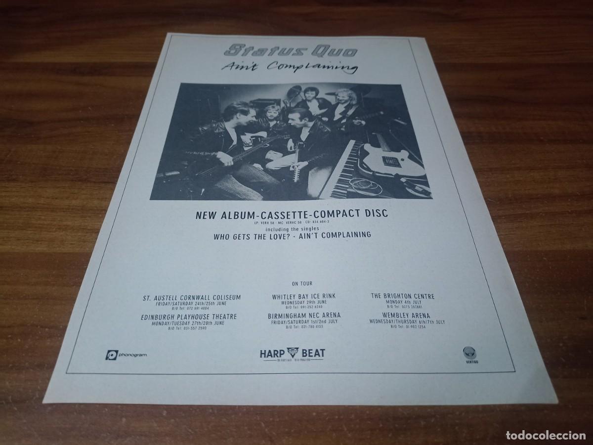 Otros Art&iacute;culos de Coleccionismo en Papel: (PC767) Publicidad Status Quo * Ain't Compaining * 1988