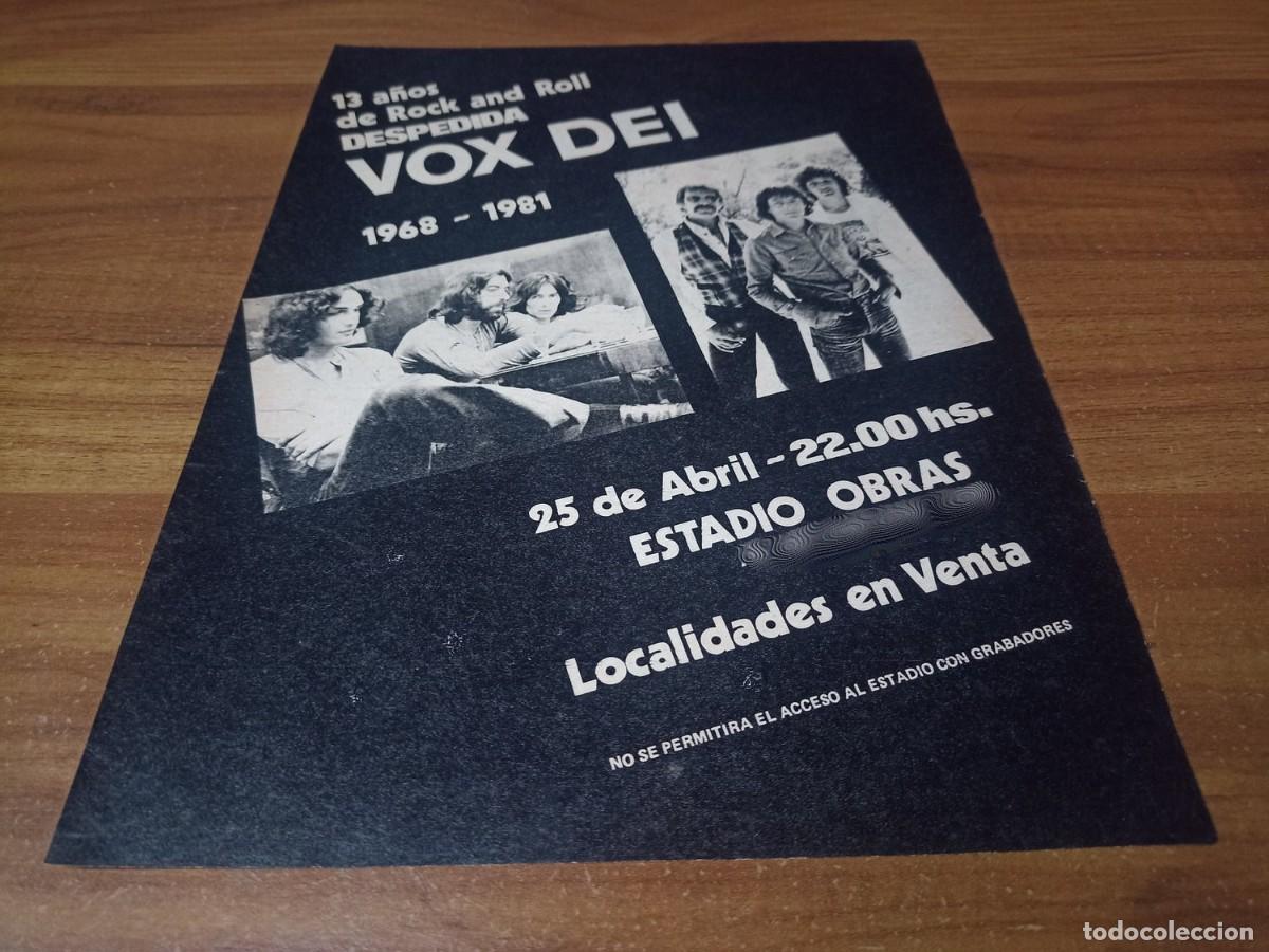 Otros Art&iacute;culos de Coleccionismo en Papel: (PC790) Publicidad Vox Dei * Estadio Obras * 1981
