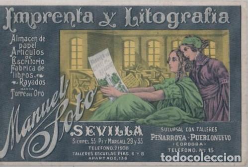 Otros Art&iacute;culos de Coleccionismo en Papel: PUBLICIDAD IMPRENTA Y LITOGRAFIA MANUEL SOTO SEVILLA A-PAPEL-0061