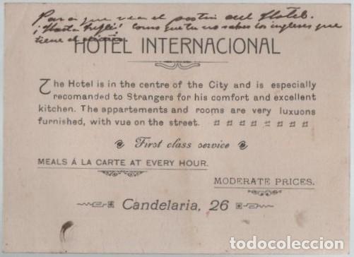 Otros Art&iacute;culos de Coleccionismo en Papel: TARJETA PUBLICITARIA HOTEL INTERNACIONAL 1911 A-PAPEL-0073