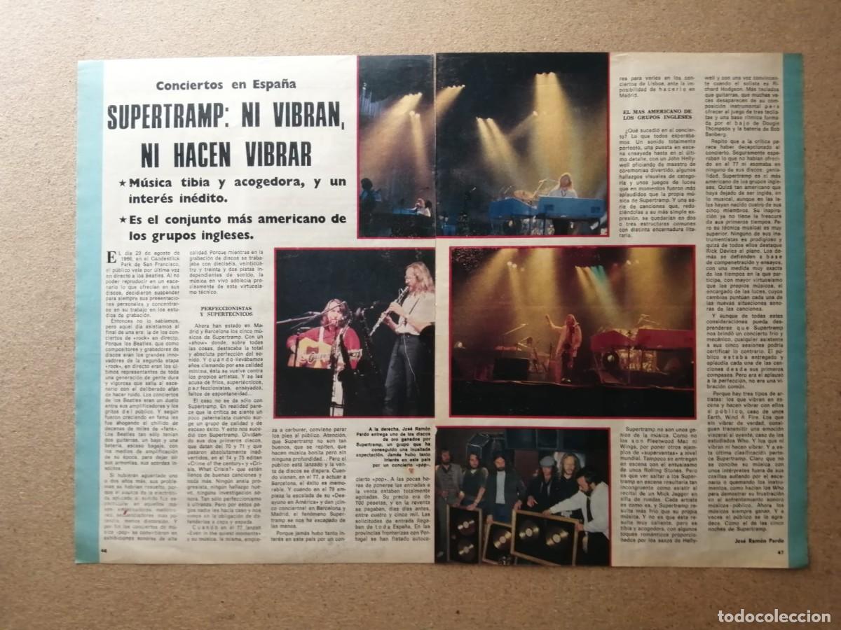 Otros Art&iacute;culos de Coleccionismo en Papel: REPORTAJE. SUPERTRAMP EN ESPA&Ntilde;A