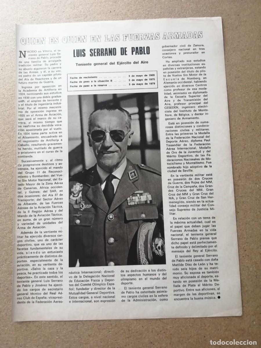 Otros Art&iacute;culos de Coleccionismo en Papel: ARTICULO. QUIEN ES QUIEN EN LAS FUERZAS ARMADAS, LUIS SERRANO DE PABLO