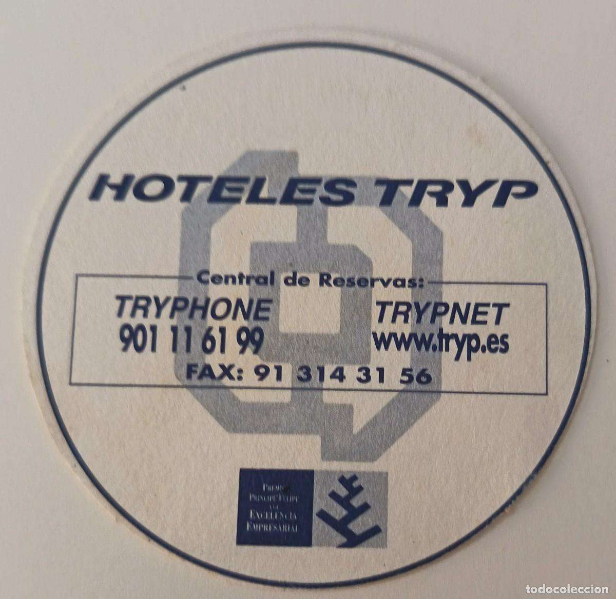 Otros Art&iacute;culos de Coleccionismo en Papel: Posavasos. Redondo. Hoteles Tryp. Central de reservas.
