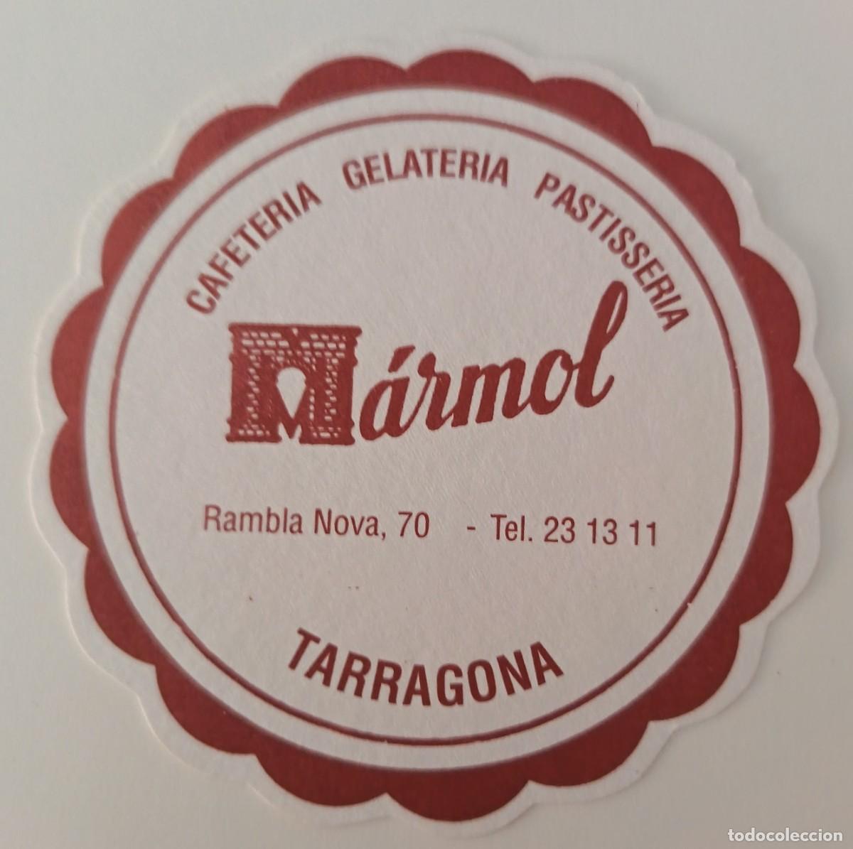 Otros Art&iacute;culos de Coleccionismo en Papel: Posavasos. Redondo. Cafeteria, Gelateria, Pastisseria Marmol. Tarragona.