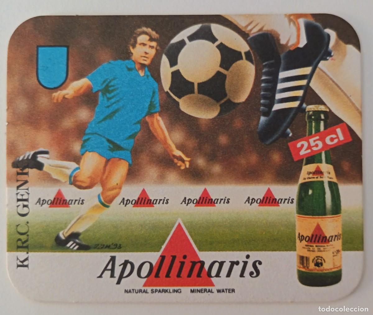 Otros Art&iacute;culos de Coleccionismo en Papel: Posavasos. Apollinaris. K.R.C. Genk Agua mineral 1993.