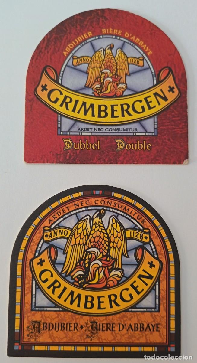 Otros Art&iacute;culos de Coleccionismo en Papel: 2 Posavasos. Grimbergen Dubbel. Double, Abdijbier. Biere D'Abbaye. 1128.