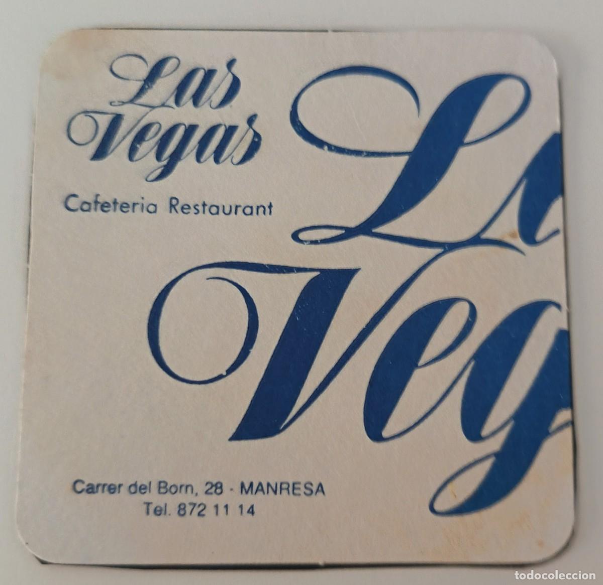 Otros Art&iacute;culos de Coleccionismo en Papel: Posavasos. Las Vegas. Cafeteria, restaurante. Manresa.