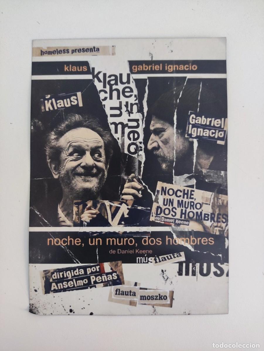 Otros Art&iacute;culos de Coleccionismo en Papel: FLYER 2026 - NOCHE UN MURO DOS HOMBRES - 10,5 x 15 CM -TEATRO