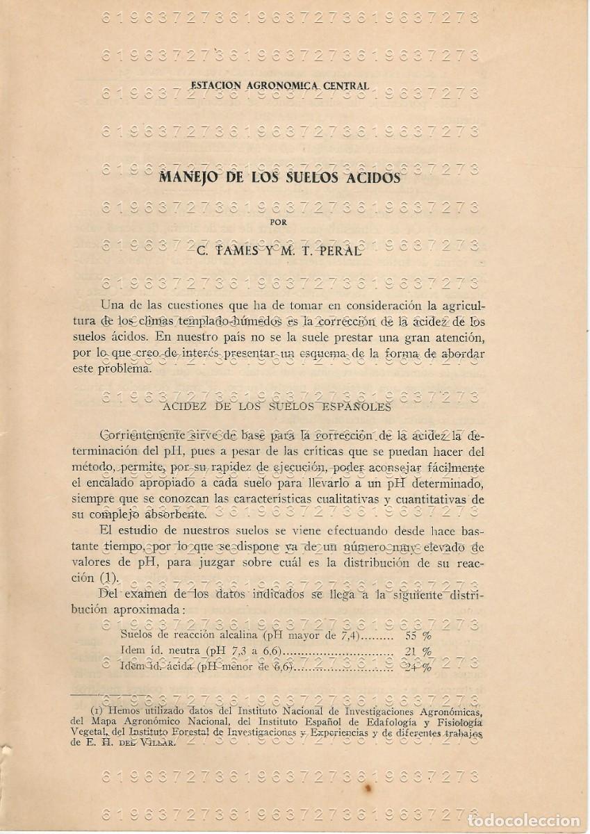 Otros Art&iacute;culos de Coleccionismo en Papel: MANEJO DE LOS SUELOS ACIDOS C TAMES MT PERAL 16 PGS SUELTAS U78