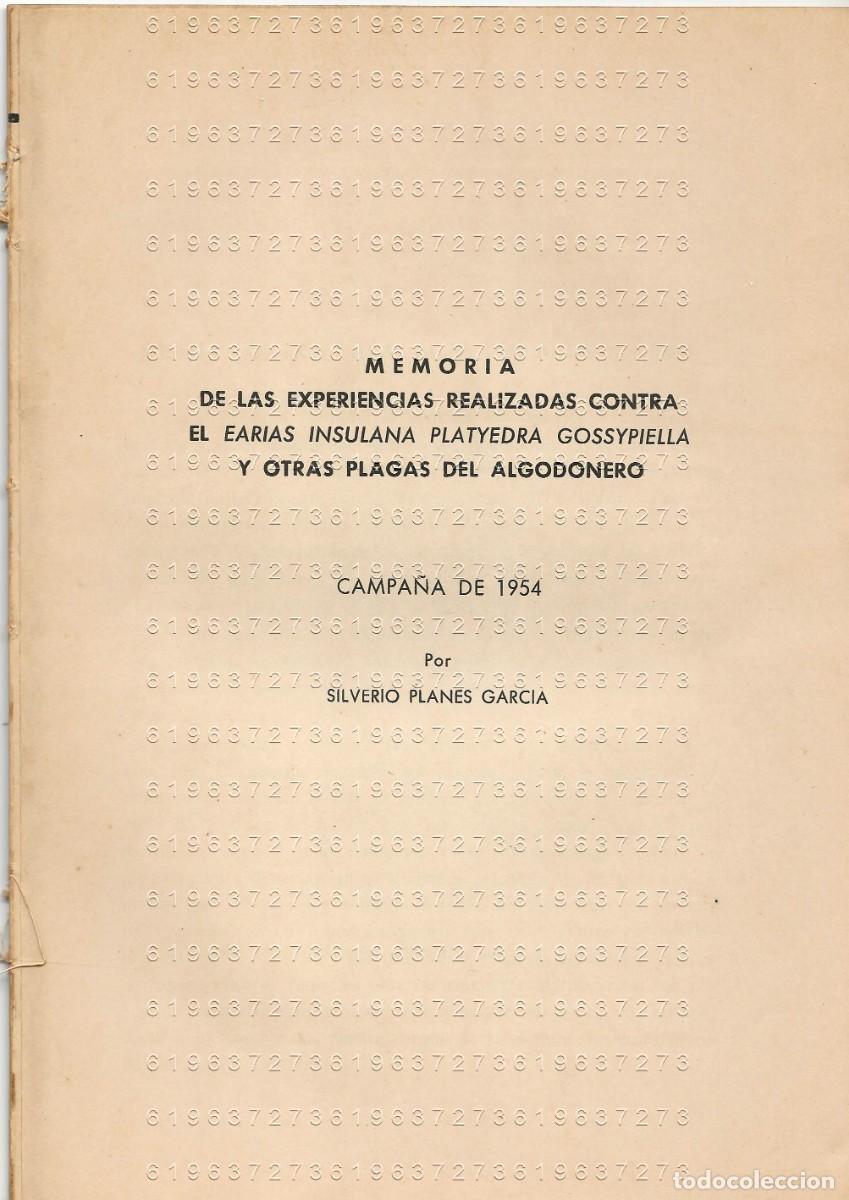Otros Art&iacute;culos de Coleccionismo en Papel: SILVERIO PLANES GARCIA LUCHA CONTRA LAS PLAGAS DEL ALGODONERO 50 PGS SUELTAS U78