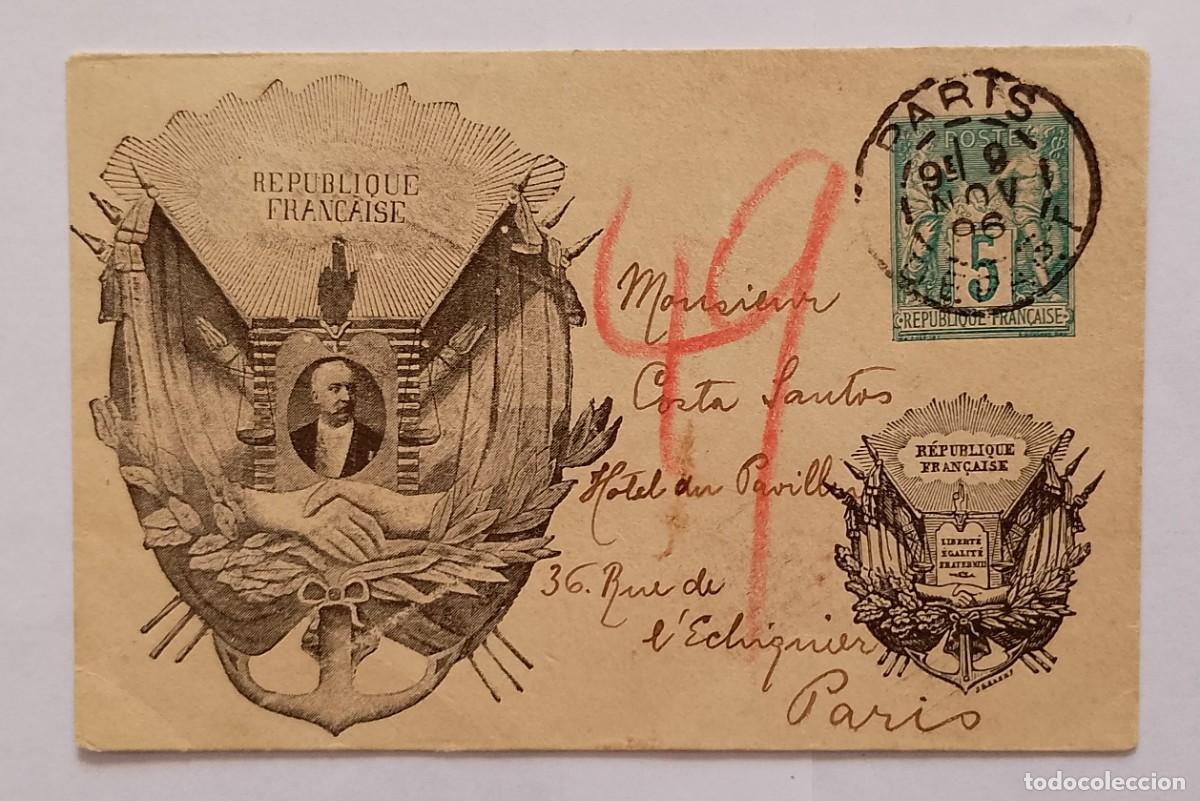 Otros Art&iacute;culos de Coleccionismo en Papel: MAGNIFICO SOBRE ENVIO A PARIS 1896